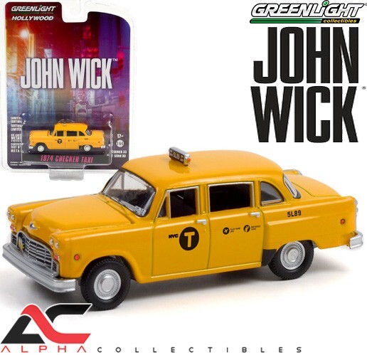 グリーンライト 1/64 1975 CHECKER TAXI Greenlight 1/64 1975 Checker Taxi Taxi Driver Collectible