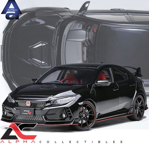 1/18 Honda Civic Type R マットブラック 1/18 Well Honda Civic Type-R (FD2) Black Diecast Car Model