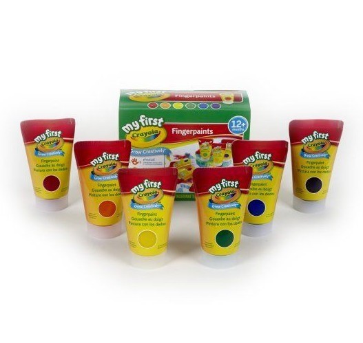 Crayola Finger Paint 81-1429 washable FingerPaint Easy Squeeze Bottles 6 Colors