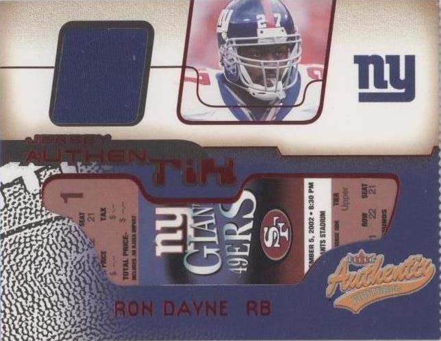 2002 Fleer Authentix Ron Dayne #JA-RD