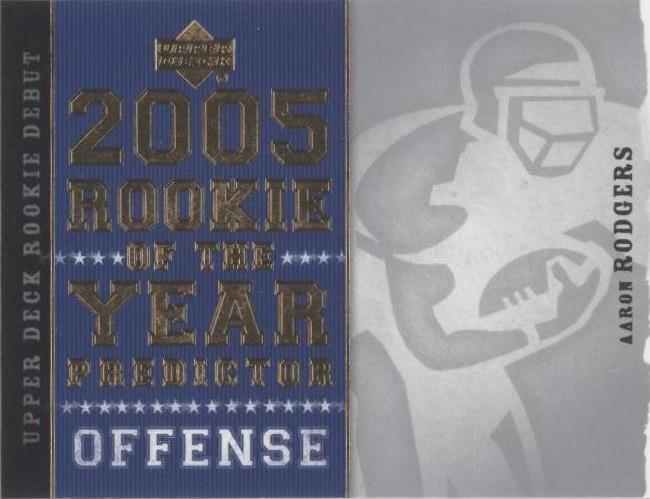 Aaron Rodgers 2005 debut novato Upper Deck #ROY5
