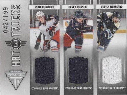 2011-12 Panini Titanium - Derek Dorsett Derick Brassard Ryan Johansen #8