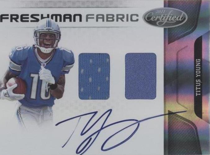 Titus Young #261 2011 certificado Panini