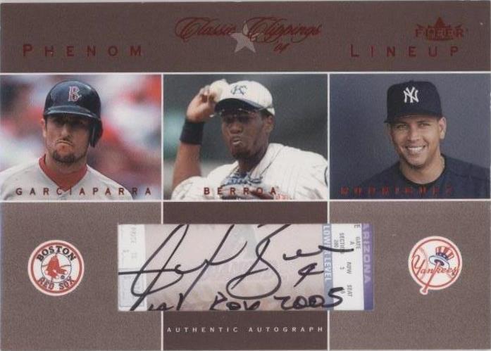 2004 Fleer Classic Clippings - Alex Rodriguez Angel Berroa Nomar Garciaparra #PLA-AB