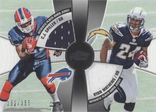 2010 Topps Prime C.J. Spiller Ryan Mathews #2QR-SM