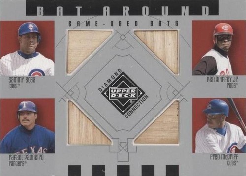2002 Upper Deck Diamond Connection - Fred McGriff Ken Griffey Jr Rafael Palmeiro #BA-SGPM