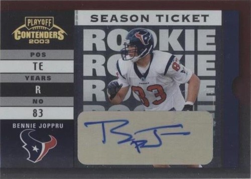 2003 Playoff Contenders Bennie Joppru #118