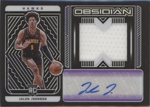 2021-22 Panini Obsidian Jalen Johnson Rookie Jersey Patch Auto 