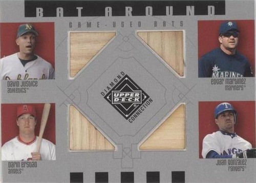 2002 Upper Deck Diamond Connection - Darin Erstad David Justice Edgar Martinez #BA-JMEG