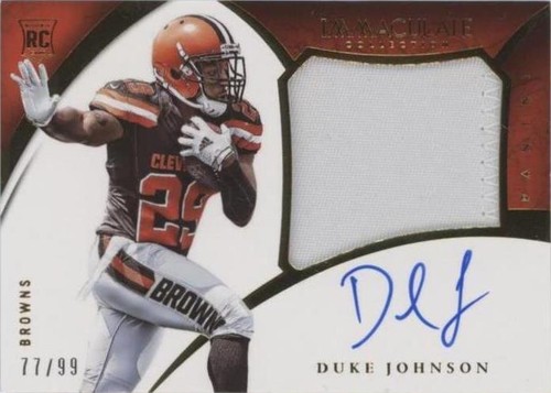 2015 Panini Immaculate Collection Duke Johnson #PPR-DU