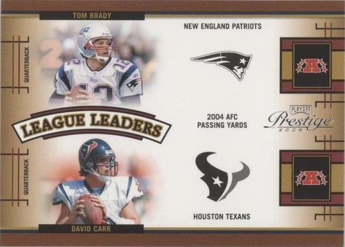 2005 Playoff Prestige David Carr Tom Brady #LL-5