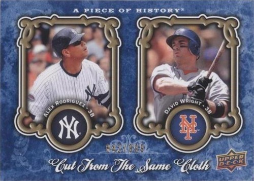 2009 Upper Deck A Piece of History - Alex Rodriguez David Wright #CSC-RW