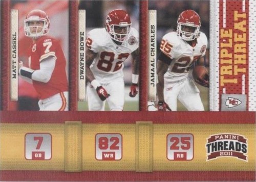 2011 Panini Threads Dwayne Bowe Jamaal Charles Matt Cassel #2