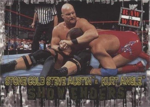 2001 Fleer WWF Raw is War - Kurt Angle Steve Austin #90