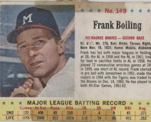 1963 Jell-O - Frank Bolling #149