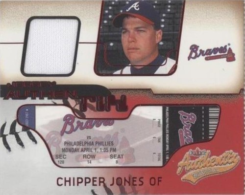 2002 Fleer Authentix - Chipper Jones #JA-CJ