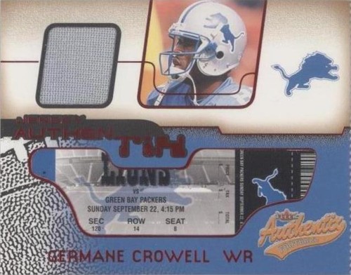 2002 Fleer Authentix Germane Crowell #JA-GC