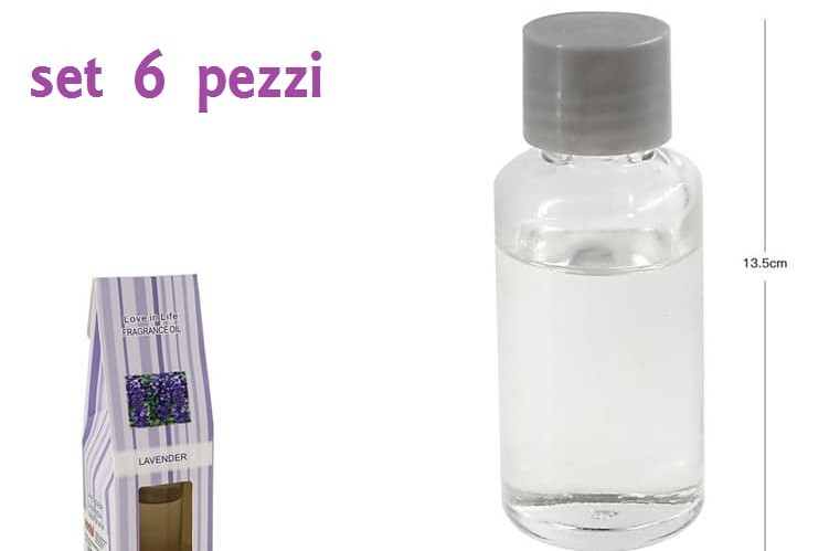 Set 6 Oli Essenziali 30ml Aromaterapia Profumo Ambiente Fragranza Lavanda dfh