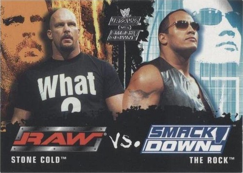 2002 Fleer WWE RAW vs SmackDown! - Steve Austin The Rock #79