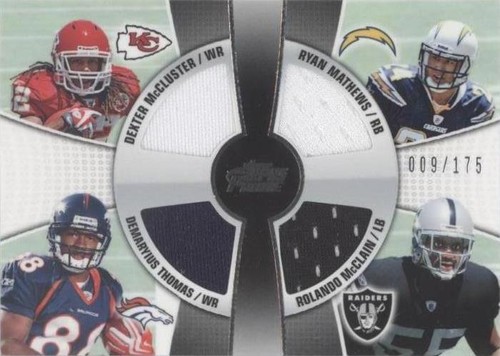 2010 Topps Prime Demaryius Thomas Dexter McCluster Rolando McClain #4QR-MTMM