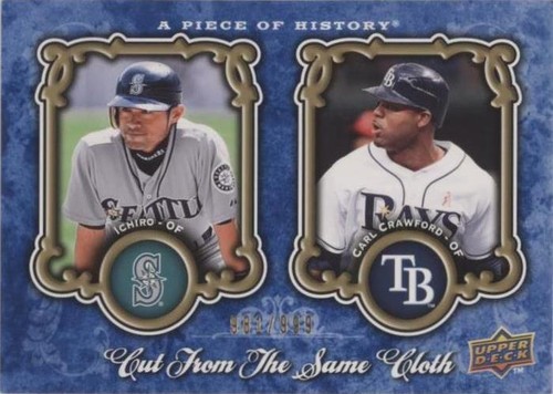 2009 Upper Deck A Piece of History - Carl Crawford Ichiro Suzuki #CSC-IC