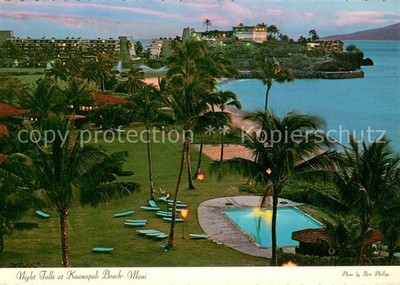 Maui Hawaii Night Falls at Kaanapali Beach View from the Royal Lahaina