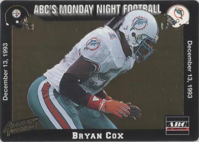 1993 Action Packed Monday Night Football Bryan Cox #64
