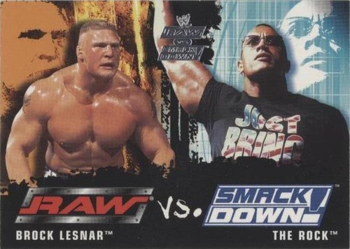 2002 Fleer WWE RAW vs SmackDown! - Brock Lesnar The Rock #86