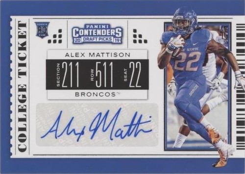 2019 Panini Contenders Draft Picks Alexander Mattison #301