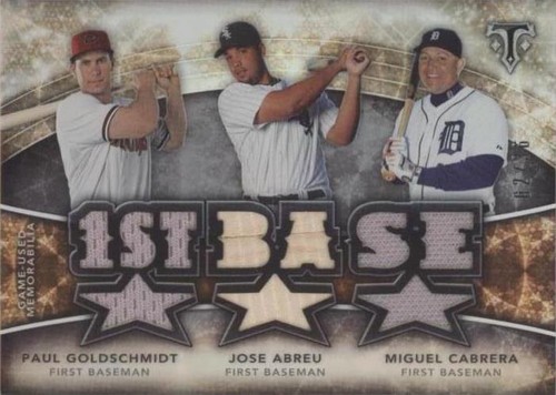 2015 Topps Triple Threads - José Abreu Miguel Cabrera Paul Goldschmidt #TTRC-GAC