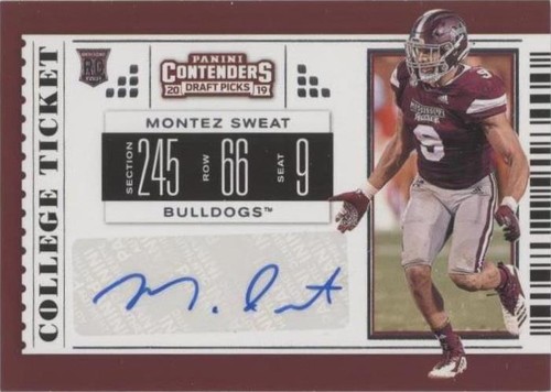 2019 Panini Contenders Draft Picks Montez Sweat #183