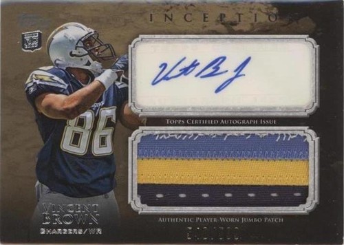 2011 Topps Inception Vincent Brown #AJP-VB