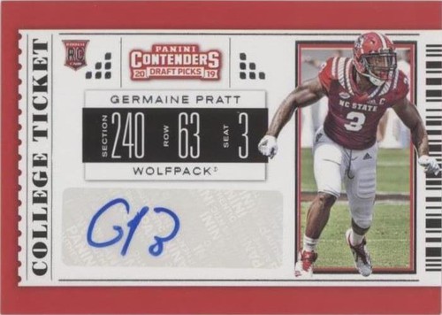 2019 Panini Contenders Draft Picks Germaine Pratt #215