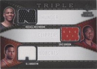 2008-09 SP Rookie Threads - Russell Westbrook/Eric Gordon/D.J. Augustin #RTT-AGW