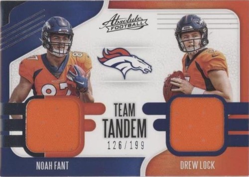 2019 Panini Absolute Drew Lock Noah Fant #TTM-DB2