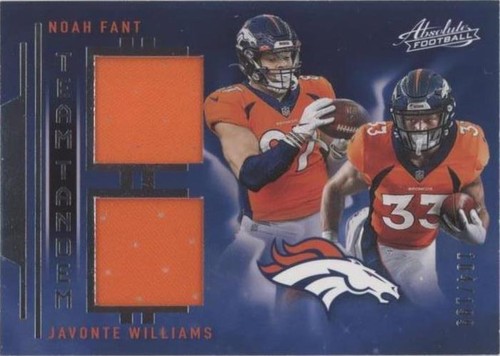 2021 Panini Absolute Javonte Williams Noah Fant #TTM-DEN
