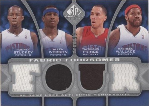 2009-10 SP Game Used - Allen Iverson/Rodney Stuckey/Tayshaun Prince/Rasheed Wallace #F4-IWPS