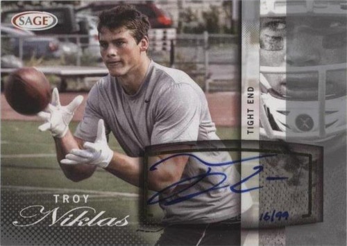 2014 SAGE Autographed Football Troy Niklas #A37