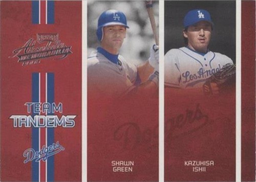 2005 Playoff Absolute Memorabilia - Kazuhisa Ishii Shawn Green #TT-71