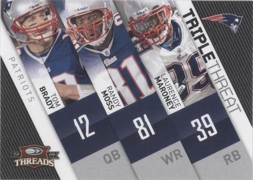 2009 Donruss Threads Laurence Maroney Randy Moss Tom Brady #4