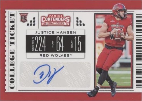 2019 Panini Contenders Draft Picks Justice Hansen #269