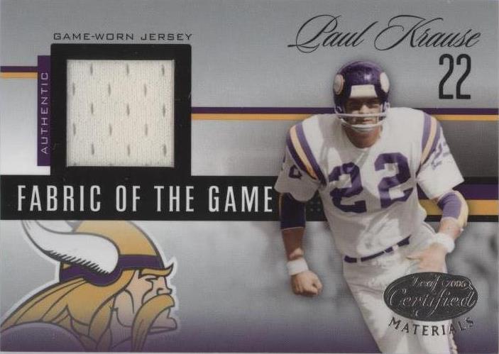 2006 Leaf Certified Materials Paul Krause #FOTG-38