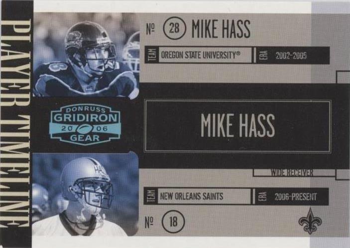 2006 Donruss Gridiron Gear Mike Hass #PT-22