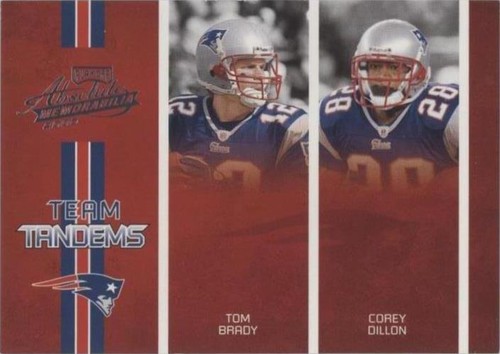 2005 Playoff Absolute Memorabilia Corey Dillon Tom Brady #TT-16