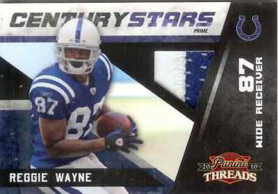 2010 Threads Panini Century Stars Game Used  Reggie Wayne Colts