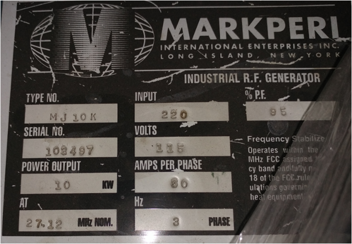 RF Machine RF Heat Sealer 10KW Refurbished