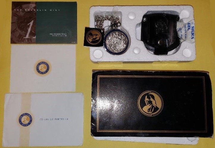 *Brand New* Franklin Mint Timber Wolf Pocket Watch New with Tags
