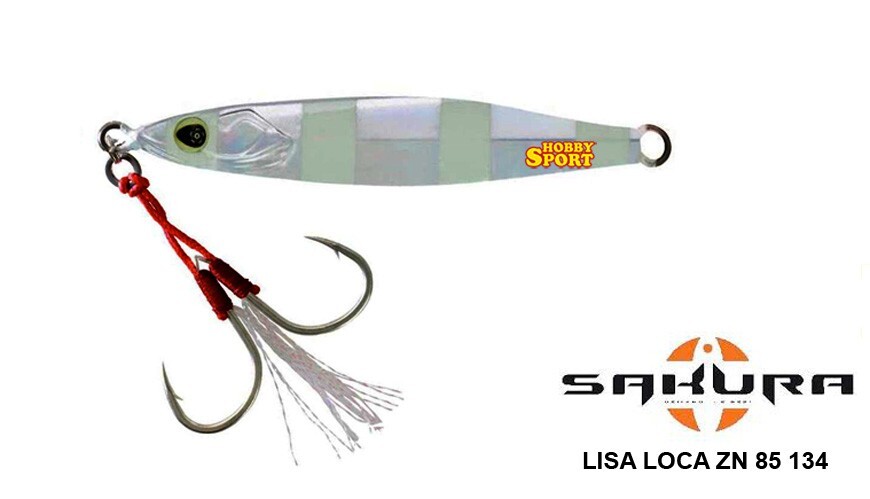 LISA LOCA ZN 85mm RATTLE SAKURA 30 GR col. 134 GLOW SILVER H. METAL JIG SPINNING