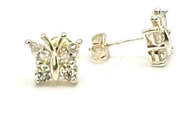 Amazon Essentials Butterfly Cubic Zirconia Gold plate over 0.925 Silver Earrings