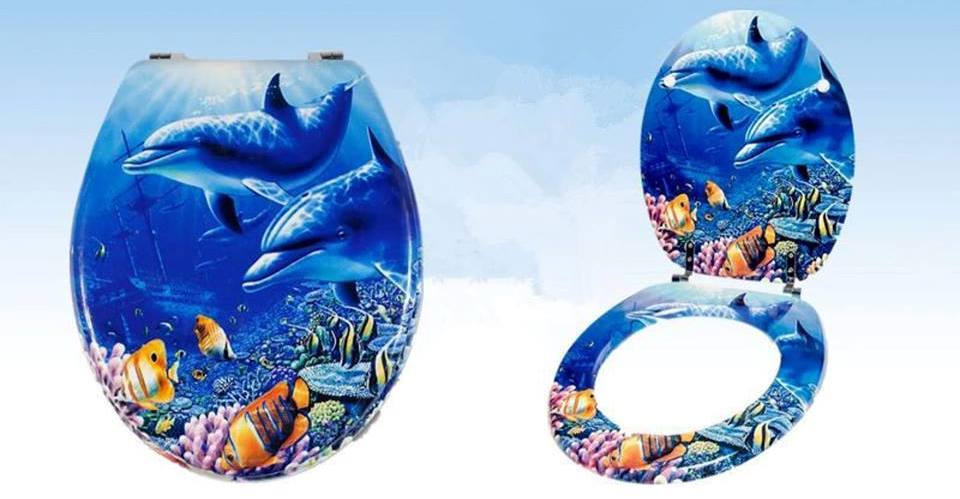 CopriWater Copri Water Sedile WC Bagno Universale Cerniere Acciaio Dolphins dfh